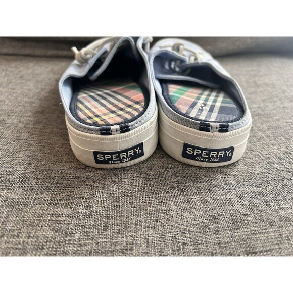 Sperry Memory Foam Canvas Top Sliders Womens Size 9.5 Blue Chambray - Picture 8 of 12